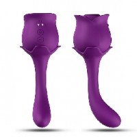 Rose Clitoral Sucking with G-Spot Vibrator, Silicone, 20 Functions, Rechargeable, PURPLE